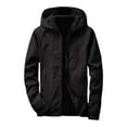 thumbnail image 1 of Men Hooded Jacket Zip Up Lightweight Casual Outdoor Sport Jacket Long Sleeve Solid Color Top Regular Fit Jacket for Men Winter, 1 of 3