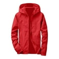 thumbnail image 1 of Men Hooded Jacket Zip Up Lightweight Casual Outdoor Sport Jacket Long Sleeve Solid Color Top Regular Fit Jackets Y2K, 1 of 3
