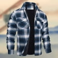 thumbnail image 1 of Men Jacket Coat Open Front Zipper Overcoat Casual Fashion Warm Fleece Plaid Lapel Quick-Drying Coat Jackets Sky Blue Jacket Coat Men Size Medium, 1 of 6