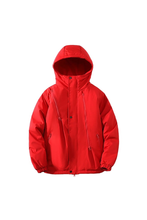 Men Jacket Men's Casual Hooded Solid Color Winter Warm Jacket Long Sleeve Parkas Jacket Men's Lightweight Jackets Light Jacket Mens Coat Mens Fall Jackets Winter Jackets