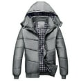 thumbnail image 1 of Men Jacket Men's Solid Color Hooded Jacket Padded Jacket Fashion Padded Jacket Men's Warm Padded Jacket,Jacket Men's Lightweight Jackets Light Jacket Mens Coat Mens Fall Jackets Winter Jackets, 1 of 5