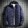thumbnail image 1 of Men Jacket Men's Solid Color Zippered Pockets Fashionable Standing Collar Lightweight Business Down Jacket,Jacket Men's Lightweight Jackets Light Jacket Mens Coat Mens Fall Jackets Winter Jackets, 1 of 3