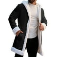 thumbnail image 1 of Men Jacket Santa Coat Men Christmas Lined Winter Jackets Trench Coats Windbreaker Overcoat Xmas Cardigan Mens Coats XXL Black, 1 of 7