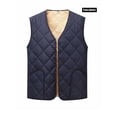 thumbnail image 1 of Men Jacket Vest Buttom Down Puffer Quilted Jacket Fall Fashion 2026 Winter Coats with Pockets，Lightweight Warm Sleeveless Jackets for Travel Hiking Running Walking Fishing Blue 2XL, 1 of 6