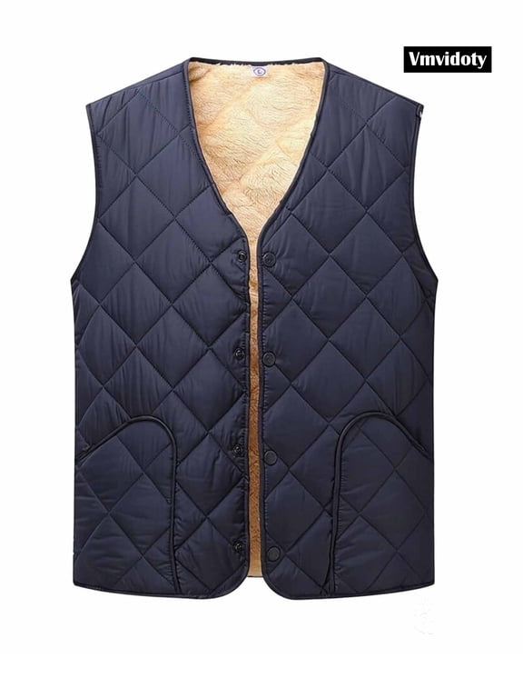 Men Jacket Vest Buttom Down Puffer Quilted Jacket Fall Fashion 2026 Winter Coats with Pockets,Lightweight Warm Sleeveless Jackets for Travel Hiking Running Walking Fishing Blue 2XL