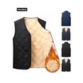 thumbnail image 1 of Men Jacket Vest Buttom Down Puffer Quilted Jacket Fall Fashion 2026 Winter Coats with Pockets，Lightweight Warm Sleeveless Jackets for Travel Hiking Running Walking Fishing Black 2XL, 1 of 9