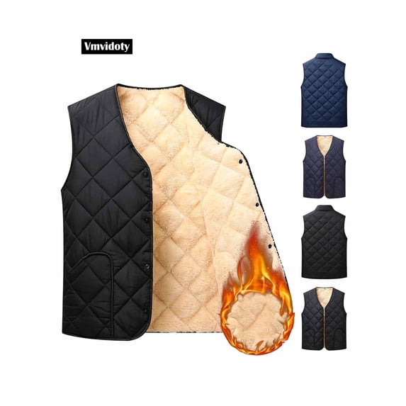Men Jacket Vest Buttom Down Puffer Quilted Jacket Fall Fashion 2026 Winter Coats with Pockets,Lightweight Warm Sleeveless Jackets for Travel Hiking Running Walking Fishing Black 2XL