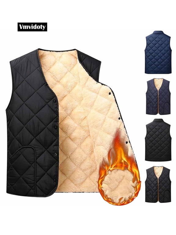 Men Jacket Vest Buttom Down Puffer Quilted Jacket Fall Fashion 2026 Winter Coats with Pockets,Lightweight Warm Sleeveless Jackets for Travel Hiking Running Walking Fishing Black 3XL