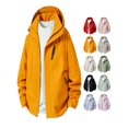thumbnail image 1 of Men Jacket Windproof Fashion Plus Size Casual Half Zip Collar Hooded Outdoor Sports Trendy Coat Windbreaker for Fall Winter Daily Travel Hiking Wear, 1 of 8