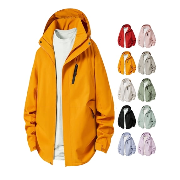 Men Jacket Windproof Fashion Plus Size Casual Half Zip Collar Hooded Outdoor Sports Trendy Coat Windbreaker for Fall Winter Daily Travel Hiking Wear