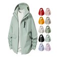 thumbnail image 1 of Men Jacket Windproof Fashion Plus Size Casual Half Zip Collar Hooded Outdoor Sports Trendy Coat Windbreaker for Fall Winter Daily Travel Hiking Wear, 1 of 8