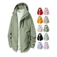 thumbnail image 1 of Men Jacket Windproof Fashion Plus Size Casual Half Zip Collar Hooded Outdoor Sports Trendy Coat Windbreaker for Fall Winter Daily Travel Hiking Wear, 1 of 8