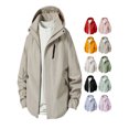 thumbnail image 1 of Men Jacket Windproof Fashion Plus Size Casual Half Zip Collar Hooded Outdoor Sports Trendy Coat Windbreaker for Fall Winter Daily Travel Hiking Wear, 1 of 8