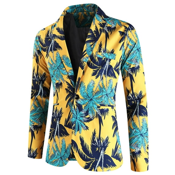 Men Jacket Yellow Blazer Suit Sport Coats Lightweight Business Casual Men's Clothing