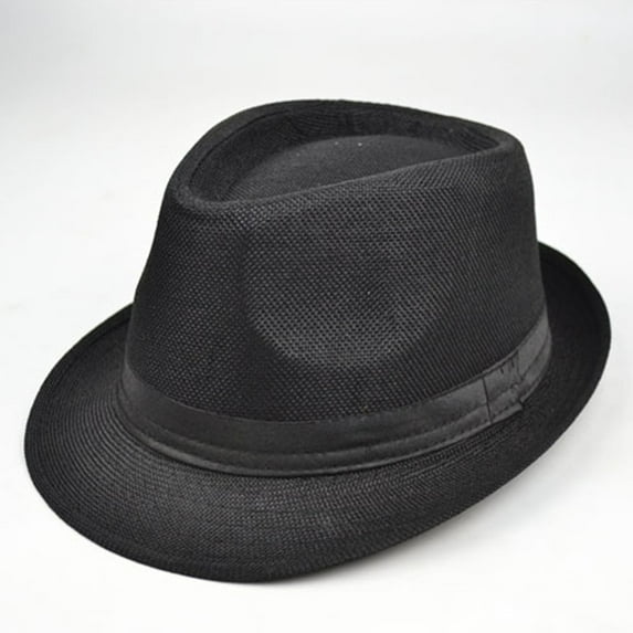 Men Jazz Hat Outdoor Wide Brim Ribbon Decor Unisex Cowboy Hat Streetwear