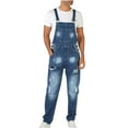thumbnail image 1 of Men Jeans Casual Loose Bib Pants Overalls Baggy Jumpsuits Denim Pants Men Casual Fashion Soid Breast Pocket Washed Denim Suspender Long Pants Cargo Pants, 1 of 6