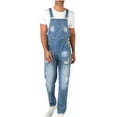 thumbnail image 1 of Men Jeans Casual Loose Bib Pants Overalls Baggy Jumpsuits Denim Pants Men Casual Fashion Soid Breast Pocket Washed Denim Suspender Long Pants Cargo Pants, 1 of 6