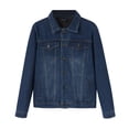 thumbnail image 1 of Men Jeans Jacket Solid Color Lapel Button Down Casual Plus With Pocket Denim Jacket Outerwear, 1 of 8