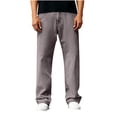 thumbnail image 1 of Men Jeans Plus Size Vintage Outdoor Straight Leg Fashion Solid Color Casual Jeans Long Pants with Pockets, 1 of 9