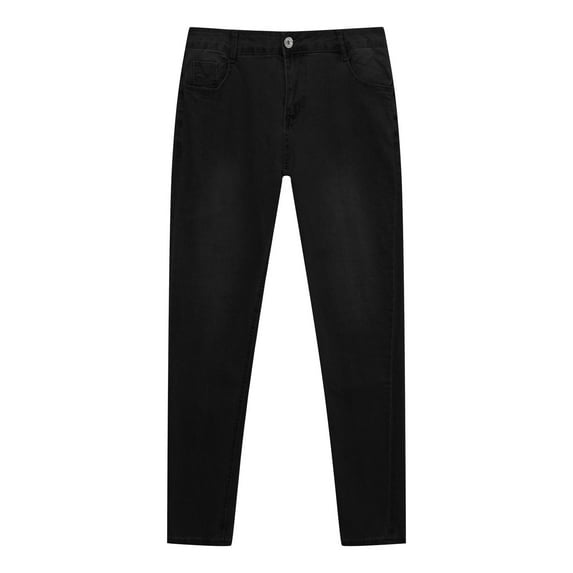 Men Jeans Slim Fit Stretch Small Feet Skinny Denim Jeans Solid Color Trendy Casual Mens Pants