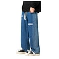 Men Jeans Vintage Jeans Men Spring And Fall Straight Loose Wide Leg