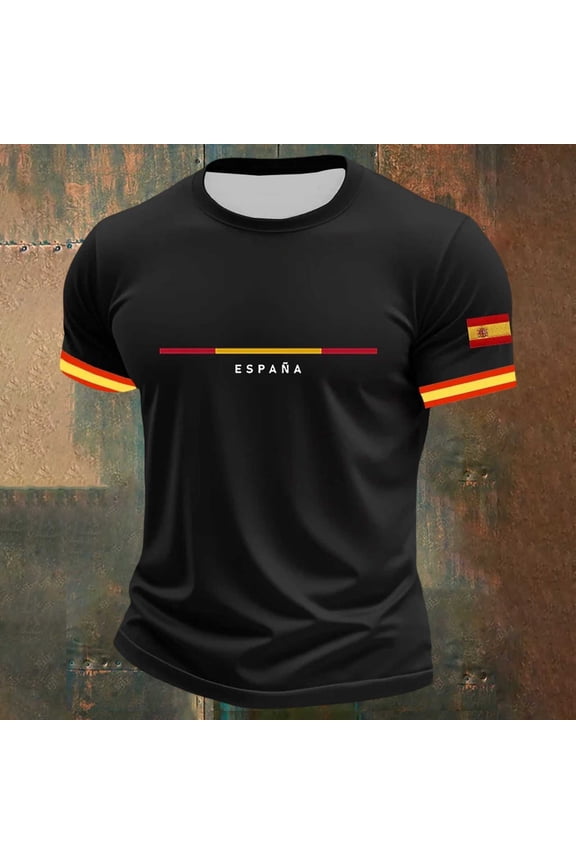 Men Jersey Soccer Shirts Spain Crewneck Short Sleeve Bullfighter Tee Top Classic Casual T Shirt Loose Fit T Shirts XXS