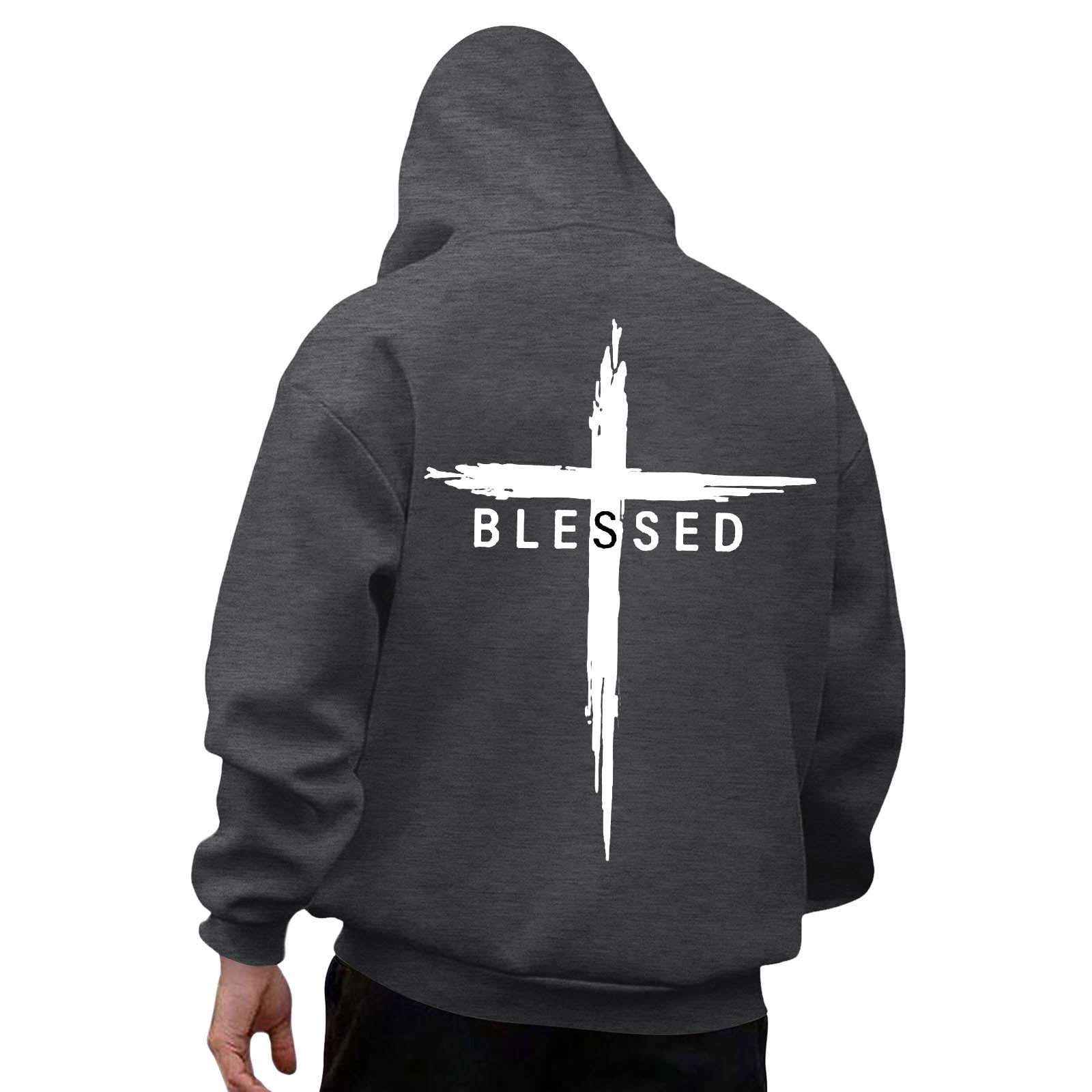 Herren Hoodie Mit Christlichem Motiv – Kapuzenpullover Mit Kreuz & Inspirierendem Schriftzug, Sweatshirt Für Alltag & Gemeindetreffen