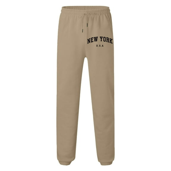 Men Jogger Pants Casual Slim Fit Print Comfortable Trousers Fall Winter Thick Sport Khaki Pant