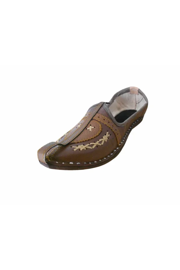 Men Jutties Mojaries Flat Khussa Shoes Indian Handmade Leather Espadrilles US 8