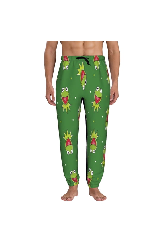 Men Ke-Rmit The Fro Sweatpants Funny 3D Print Sports Joggers Pants Casual Graphic Trousers with Drawstring