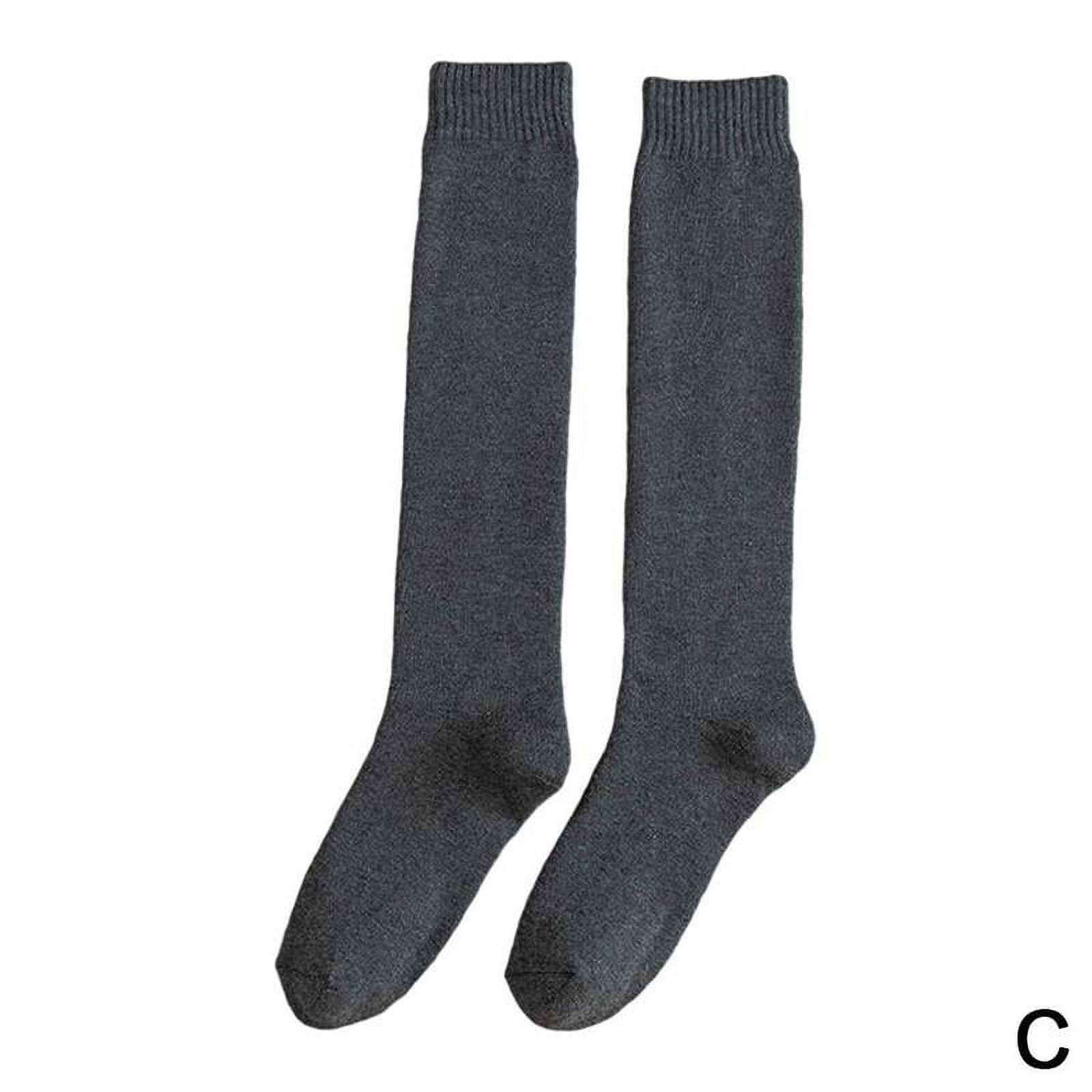 Men Knee High Long Socks Thick Warm Breathable Soft Male High Winter Socks B3H7