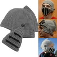 thumbnail image 1 of Men Knight Knit Beard Hats Handmade Woolen Yarn Knitwear Windproof Headgear, 1 of 8