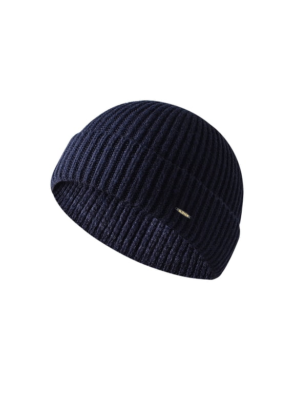 Men Knit Hat Beanie Skullcap Sailor Cap Cuff Brimless Retro Fashion Warm Docker