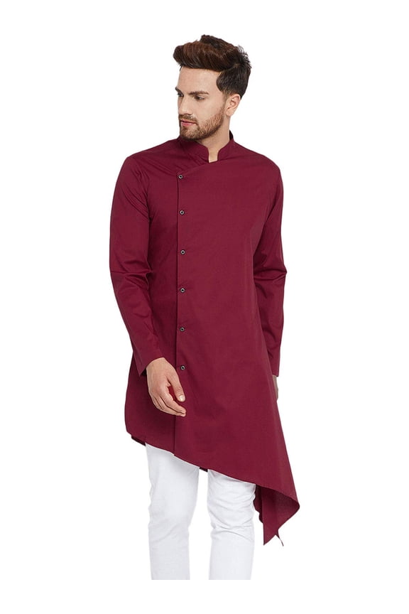 Men Kurta Pajama Set Bollywood Designer Cotton Kurta Pyjama Set XS-5XL Maroon