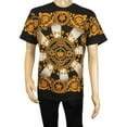 thumbnail image 1 of Men LAVERITA European Fashion Crew Shirt Rhine Stones Crown Florals 12089 Black, 1 of 9