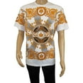 thumbnail image 1 of Men LAVERITA European Fashion Crew Shirt Rhine Stones Crown Florals 12089 White, 1 of 9