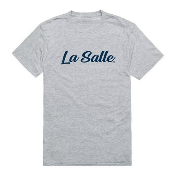 Men La Salle Explorers Script T-Shirt, Heather Grey - Large