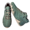 thumbnail image 1 of Men Lace-Up Casual Boots, Men's Casual Ltalian Handmade High Top High Boots Leather Outdoor Walking Sneakers Slip-On Lightweight Non-Slip Waterproof Driving Chukka Boots, Green 7, 1 of 4
