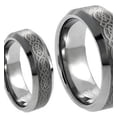 thumbnail image 1 of Men & Ladies 8MM/6MM Tungsten Carbide Wedding Band Ring Set w/Laser Etched Celtic Design, 1 of 4