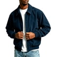 thumbnail image 1 of Men Lapel Collar Corduroy Button Jacket Long Sleeve Vintage Cargo Outer Coat with Pocket, 1 of 7