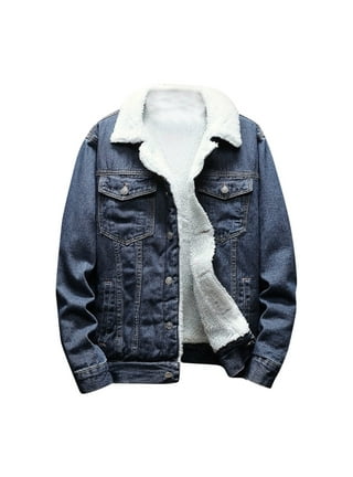 Mens wool lined denim jacket deals