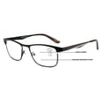 thumbnail image 1 of Men Large Metal Frame Clear Progressive Reading Glasses - Zero Power On Top - No Bubble 6035 +2.75, 1 of 4