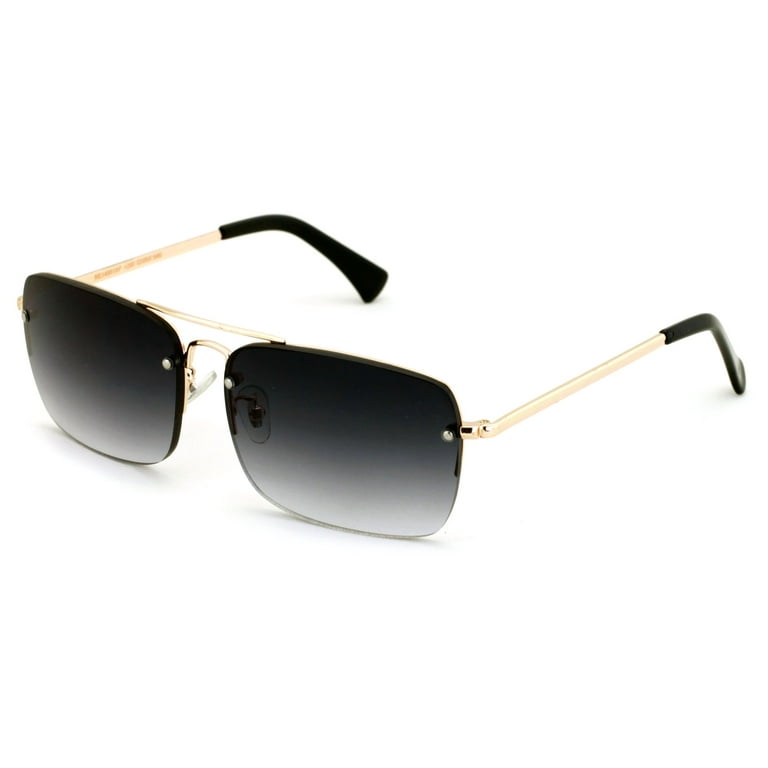 Oversized Aviator Sunglasses Rimless Metal Frame Spring Hinges UV400 Amazon.com: ANDWOOD Oversized Aviator Sunglasses for Women  main image 3