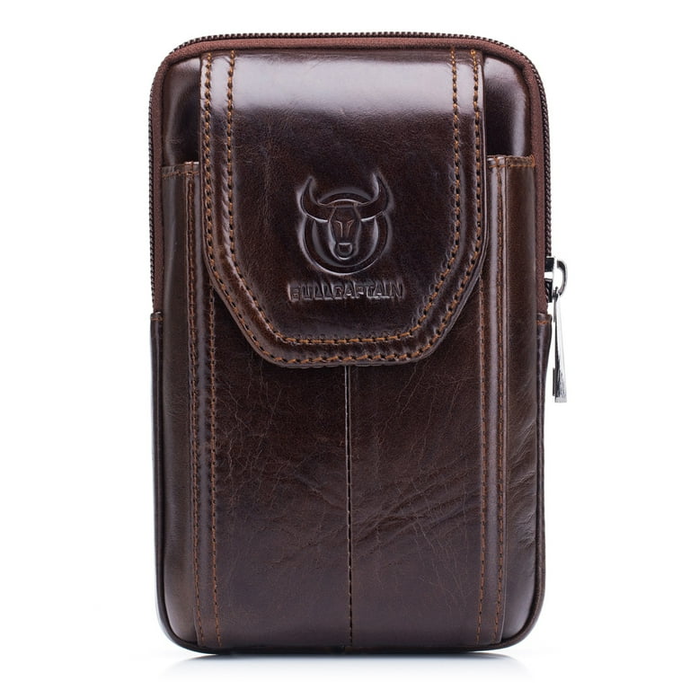 Men Leather Belt Pouch Waist Bag Fanny Pack Phone Pouch with Belt Loop Walmart