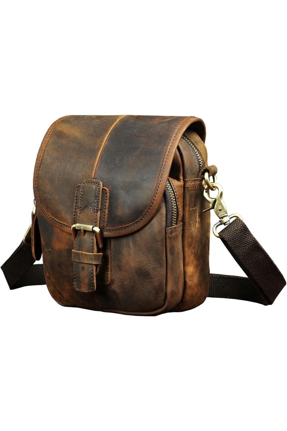 Men Leather Fashion Mini Messenger Crossbody Bag Designer Hook Organizer Waist Belt Bag Pack