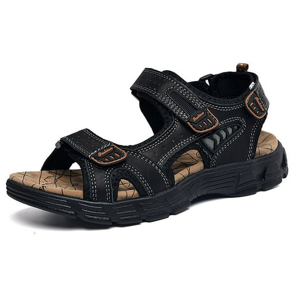 Men Leather Fisherman Sandals Walking Shoes Trekking Hiking Beach Sports