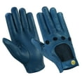 thumbnail image 1 of Men Leather Gloves Leather Driving Gloves Chauffeur 100% Genuine Lambskin Leather Full Finger Car Driving Motorcycle Bikers Riding Gloves Navy Blue-S, 1 of 5