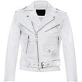 thumbnail image 1 of Men Leather Jacket - Lambskin Winter Vintage Motorcycle Biker Jacket, Moto Riding & Racing Jacket's White-S, 1 of 4
