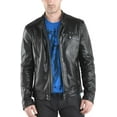thumbnail image 1 of Men Leather Jacket New 100% Genuine Soft Lambskin Slim Biker Bomber Coat A181, 1 of 4