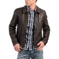 thumbnail image 1 of Men Leather Jacket New 100% Genuine Soft Lambskin Slim Biker Bomber Coat A183, 1 of 3